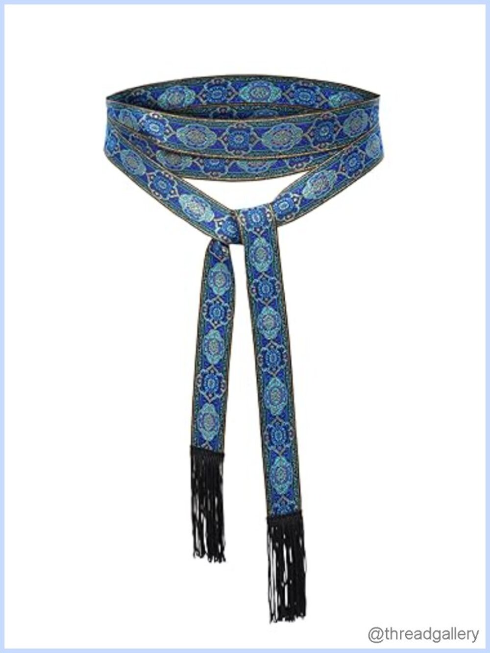 Medieval Sash Waist Belt Renaissance Tassel Embroidery Costume Accessory